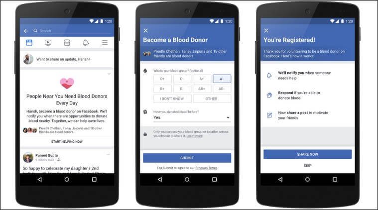 Facebook blood donation feature in Pakistan