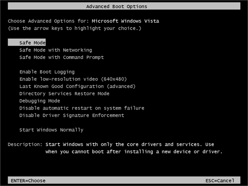 Illustrates Advanced Boot Options