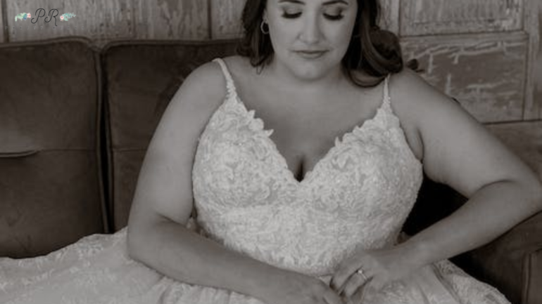 bride sitting on a couch