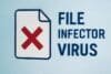 Visual representation of a file infector virus, highlighting its ability to corrupt and replicate within computer files.