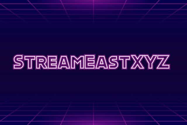 StreamEastXYZ logo featuring vibrant neon text on a dark background, showcasing a modern and energetic design.
