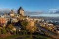 Aerial view of Quebec City showcasing its historic architecture and vibrant streets.