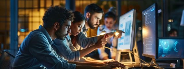 Office staff accessing the enterprise search tool to get the information they need