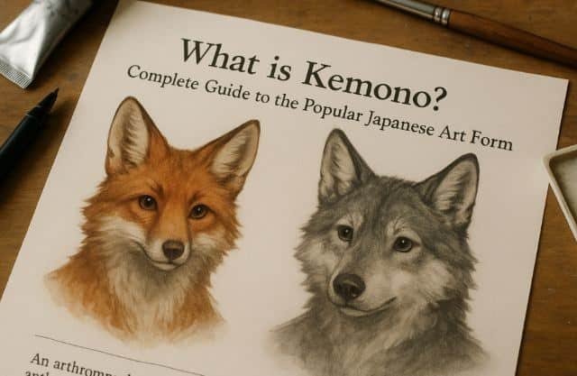 Image asking "What is Kenmo?" with colorful graphics related to Kemonoparty theme.