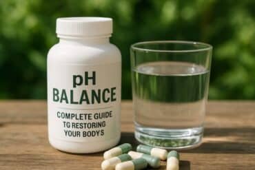 A bottle of PH balance pills, promoting optimal acidity levels for overall wellness and digestive health.