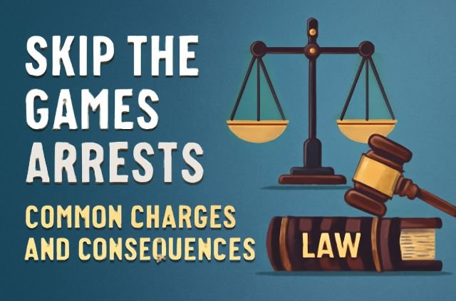 Information on frequent charges and repercussions from Skip the Games arrests.