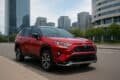Best Hybrid SUV Toyota RAV4 Prime parked in a modern city environment.