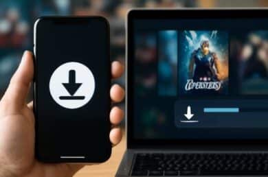 Instructions for downloading movies and TV shows on your phone using iBomma, applicable for both mobile and PC.