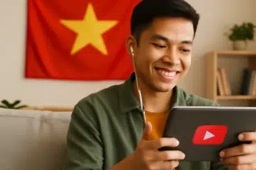 YouTube com vn interface on a mobile device showcasing Vietnamese content.