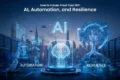 Conceptual image illustrating AI, automation, and resilience within future-proof ERP solutions.