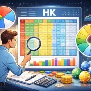 Paito Warna HK color chart analysis showing color patterns, graphs, and trend indicators in a digital illustration.