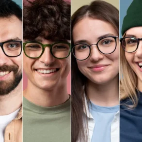 A collage of six individuals with various hairstyles and clothing styles, set against different pastel backgrounds.