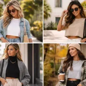 Boxy Crop Tee outfit ideas for every season with layering tips
