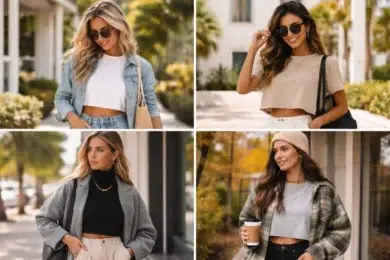 Boxy Crop Tee outfit ideas for every season with layering tips