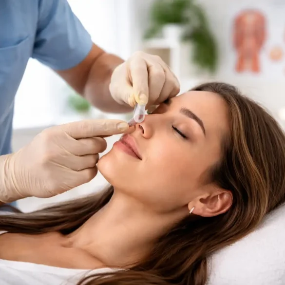 Cranial Facial Release session concept for facial pain relief with focus on nasal technique, jaw tension, and headache related facial discomfort