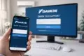 Daikin Tech Support login screen guide showing portal access, account recovery, and troubleshooting steps for software platforms.