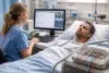 EEG Tech in hospitals monitoring brain activity with EEG electrodes for diagnosis and ICU care
