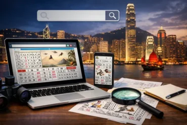Syair HK Omiframe search intent breakdown with a safe browsing checklist displayed on a laptop screen.