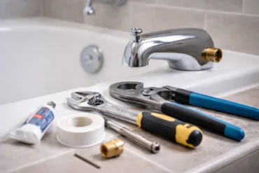 Tub Spout installation showing tools needed, slip-fit and threaded mounting steps, and pro tips for a flush, leak-free finish.