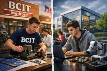 BCIT Medford Tech campus comparison chart showing programs, cost, and outcomes
