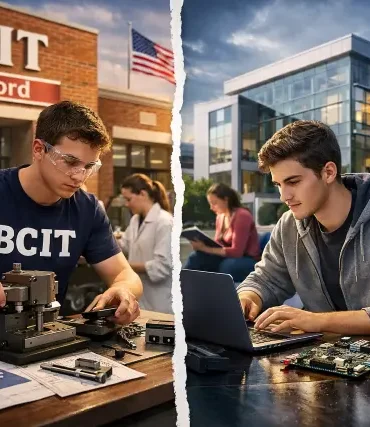 BCIT Medford Tech campus comparison chart showing programs, cost, and outcomes