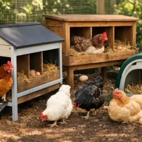 Best Chook Nesting Boxes for backyard poultry keepers, showing hens using wooden, metal, and plastic nesting boxes with eggs in straw.