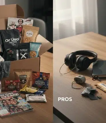 dope box subscription package with curated items laid out for unboxing