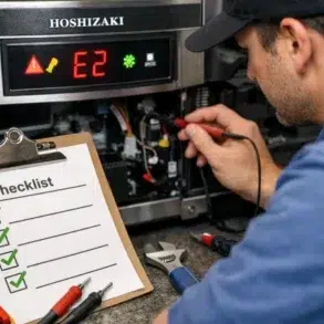 hoshizaki tech support quick fix checklist showing common error codes, airflow checks, water supply checks, and cleaning steps.