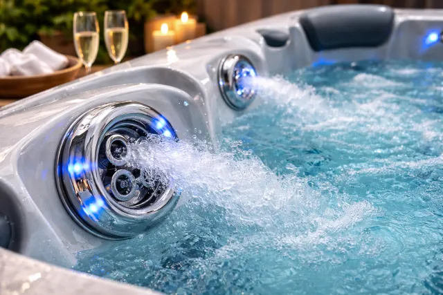 hot tub nozzle installed in spa jet for stronger water pressure and relaxation