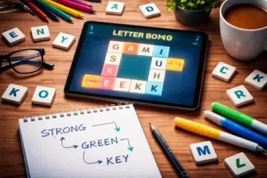 Letter Boxed Answers strategy guide showing letter box sides, word chaining, and smart solving tips without spoilers