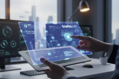 Person using trwho.com tech on a laptop to find tech guides quickly and avoid common mistakes.