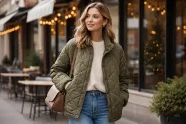 Clothing Quilted Jacket styled with winter layers for everyday casual outfits