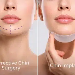Corrective Chin Surgery vs chin implants comparison for facial balance and chin projection