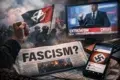 Fascisterne in modern media shown across headlines, social posts, and memes