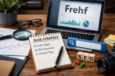 Blogger researching Frehf keyword trends and content angles on Google Trends