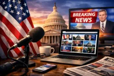 Kadaza Conservative News start page showing conservative news website links in a clean dashboard layout