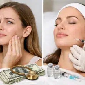 Masseter Botox injection points in the jaw muscle with before and after jawline contour example