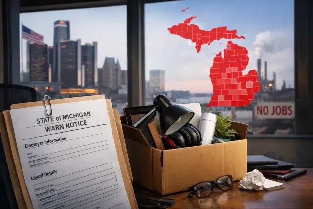 Michigan Warn Notices update showing layoffs by employer and county in Michigan
