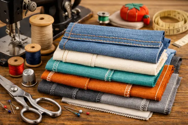 Nahttypen explained with examples of sewing seam types including plain seam, French seam, flat felled seam and serged seam