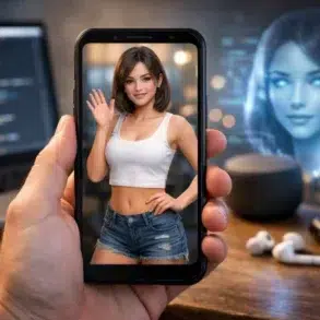 Pocket Girl Ai virtual companion app interface on mobile device