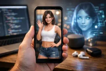 Pocket Girl Ai virtual companion app interface on mobile device