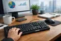 Prodot Keyboard on an office desk setup for comfortable typing and daily productivity