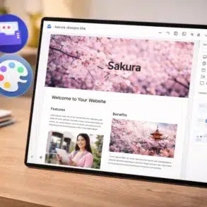 Sakura Google Sites beginner website setup interface example