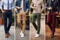 human Create an realistic unique feature image of 640427 according to this Article topic without adding text to the image Slim Fit Chino Pants Best Colors to Wear for Office, Weekend, and Dates Slim Fit Chino Pants in navy, khaki, olive, and burgundy styled for office, weekend, and date outfits
