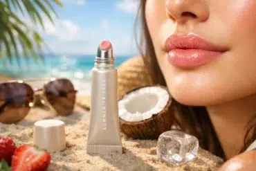 Summer Fridays Lip Balm tube showing glossy hydrating finish on lips