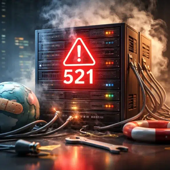 Web Server Is Down Error Code 521 troubleshooting checklist on Cloudflare