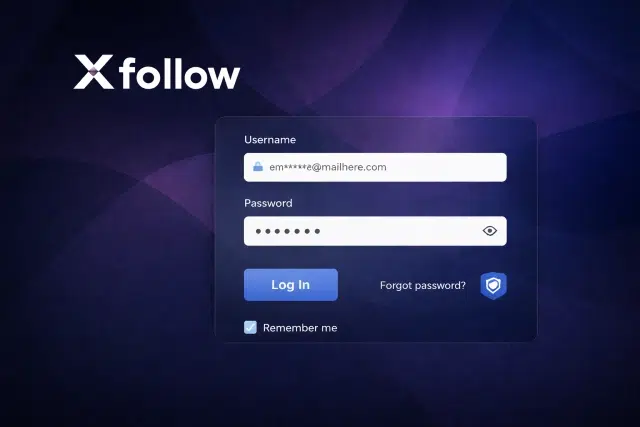 Xfollow Login Portal secure sign in page with password reset and two factor authentication options