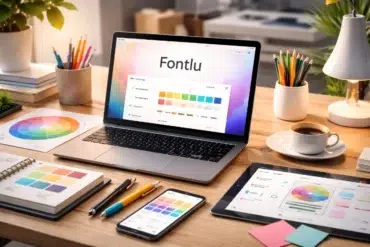Fontlu dashboard interface showing organized font collections and real-time typography preview for creators