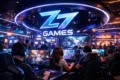 Z7 Games app interface showing game categories and quick access menu