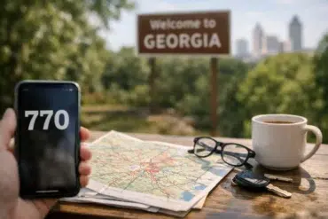 770 Area Code map showing Georgia cities, counties, and suburban Atlanta coverage